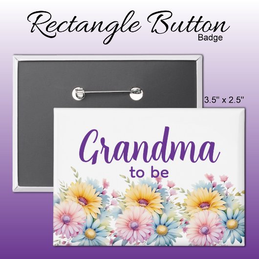 Oma worden gerbera bloemen paars button