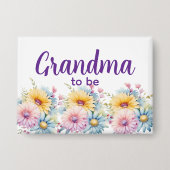 Oma worden gerbera bloemen paars button (Voorkant)
