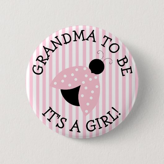 "Oma worden" Roze lieveheersbeestje baby shower ba Ronde Button 5,7 Cm (Voorkant)