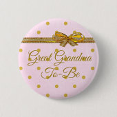 Oma wordt Baby shower roze en gouden Button (Voorkant)