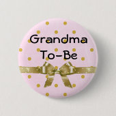 Oma wordt Baby shower roze en gouden Button (Voorkant)