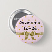 Oma wordt Baby shower roze en gouden Button (Voorkant /achterkant)