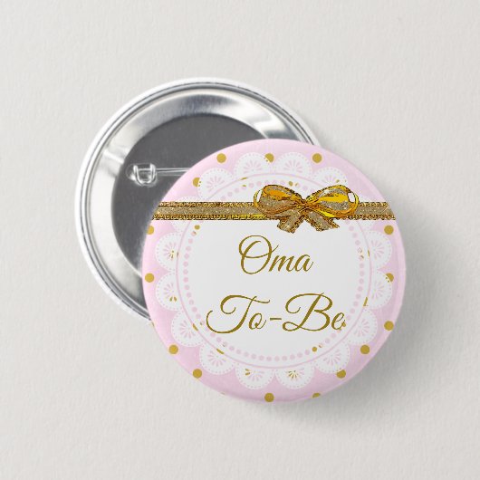 OMA wordt Baby shower roze en gouden Button (Voorkant /achterkant)