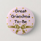 Oma wordt Baby shower roze en gouden Button (Voorkant)
