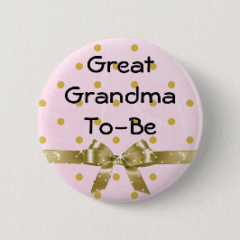 Oma wordt Baby shower roze en gouden Button