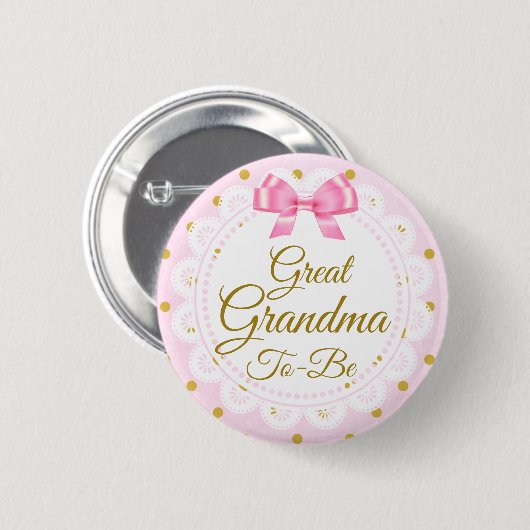 Oma wordt Baby shower roze en gouden Button (Voorkant /achterkant)