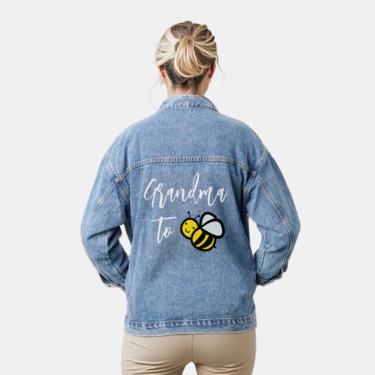 Oma wordt bijenbabyfeest bruiloft denim jacket (Model)
