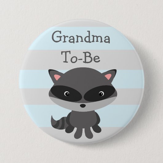 Oma wordt Button Raccoon Woodlands Thema (Voorkant)