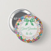 Oma wordt Button van Floral Baby shower (Voorkant /achterkant)
