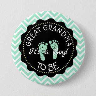 Oma wordt groen Baby shower knop Ronde Button 7,6 Cm