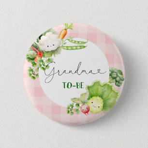 Oma wordt groente roze lokaal geteelde baby ronde button 5,7 cm
