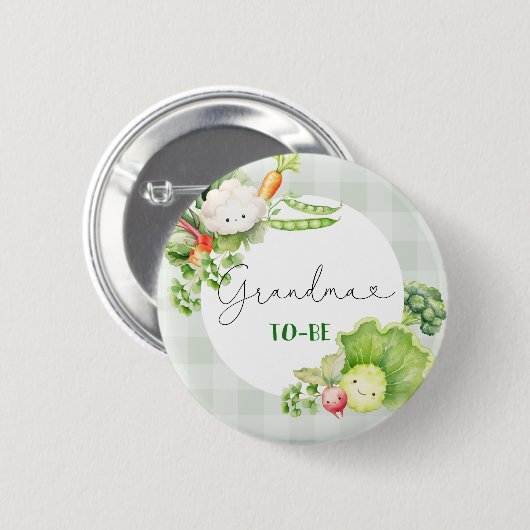 Oma wordt groenten lokaal geteeld baby ronde button 5,7 cm (Voorkant /achterkant)