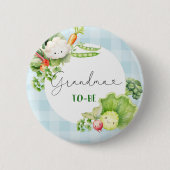 Oma wordt groentesblauw lokaal geteelde baby ronde button 5,7 cm (Voorkant)