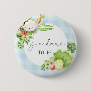 Oma wordt groentesblauw lokaal geteelde baby ronde button 5,7 cm