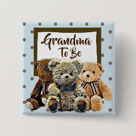 Oma wordt het Teddy Bear Baby shower Vierkante Button 5,1 Cm