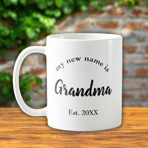Oma wordt oma aankondiging voor zwarte kleinkind koffiemok