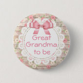 Oma wordt Pink Bow Baby shower Button (Voorkant)