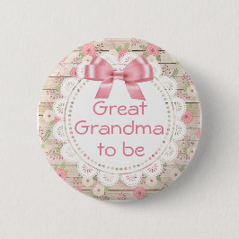 Oma wordt Pink Bow Baby shower Button