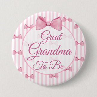Oma wordt Pink Bow Baby shower Button
