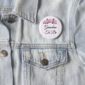 Oma wordt Pink Roses Baby shower Button (In situ)