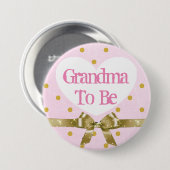Oma wordt roze en gouden Baby showers Button (Voorkant /achterkant)