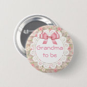 Oma wordt Tan en Pink Bow Baby shower Button (Voorkant /achterkant)