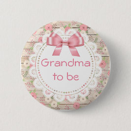 Oma wordt Tan en Pink Bow Baby shower Button