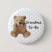 Oma wordt Teddy Bear Baby shower Button (Voorkant)