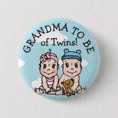 Oma wordt van tweeling, Baby shower Button (Voorkant)