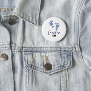 Oma wordt voetafdruk van baby ronde button 5,7 cm