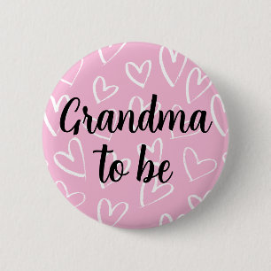 Oma wordt wit Hearts roze Baby shower Ronde Button 5,7 Cm