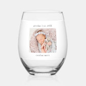 Oma Year heeft een nieuwe babyfoto gemaakt Wijnglas Zonder Voet (Achterkant)