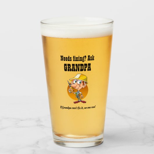 OMA ZAL HET WEL MAKEN - Beste Grootste Opa Glas (Voorkant gevuld)