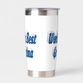 Oma zee blauw typografie geïsoleerde drinkbeker (Links)