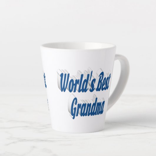 Oma zee blauwe typografie Moederdag Latte Mok (Rechterhoek)