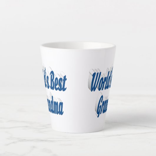 Oma zee blauwe typografie Moederdag Latte Mok (Voorkant)