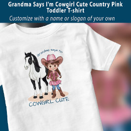 Oma zegt dat ik cowgirl schattig landelijk roze be kinder shirts