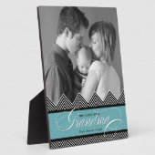 Oma Zig Zag Chevron Moderne Gepersonaliseerde Foto Fotoplaat (Zijkant)