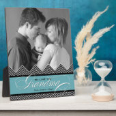 Oma Zig Zag Chevron Moderne Gepersonaliseerde Foto Fotoplaat (Zijkant)