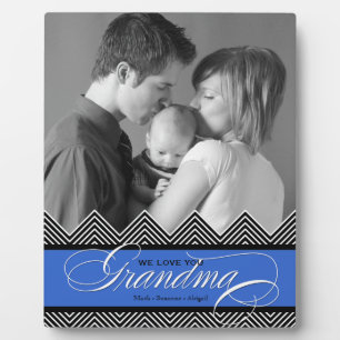 Oma Zig Zag Chevron Moderne Gepersonaliseerde Foto Fotoplaat