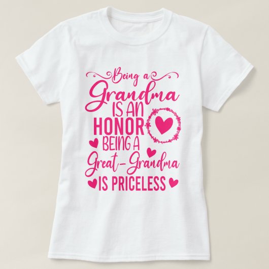 Oma zijn is een eer grootmoeder te zijn t-shirt (Design voorkant)