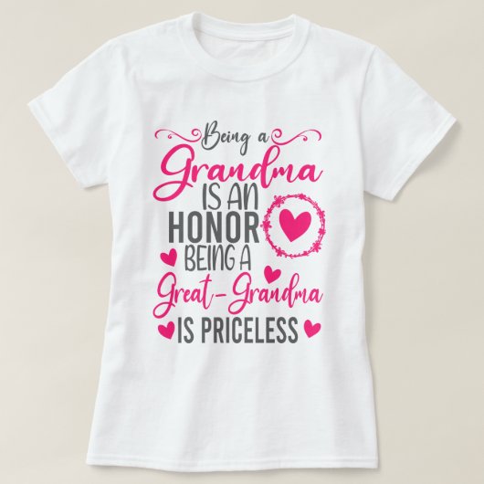 Oma zijn is een eer grootmoeder te zijn t-shirt (Design voorkant)