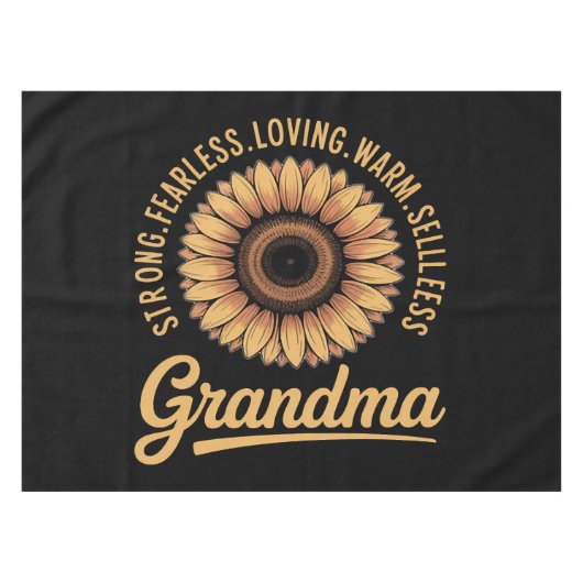 Oma Zonnebloem Moederdag Tafelkleed (Voorkant (Horizontaal))