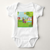 Oma zwaait in de schommel romper (Voorkant)