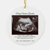 Oma Zwangerschap Aankondiging Kerstmis aandenken Keramisch Ornament (Voorkant)