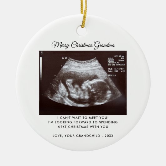 Oma Zwangerschap Aankondiging Kerstmis aandenken Keramisch Ornament (Voorkant)