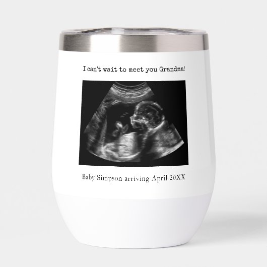 Oma zwangerschapsaankondiging echografie foto (Achterkant)