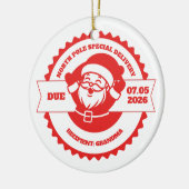 Oma Zwangerschapsaankondiging Kerstmis Keramisch Ornament (Links)