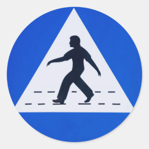 Omaans voetgangersoversteekplaatsbord - Muscat, Om Ronde Sticker