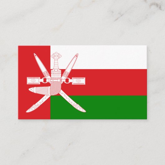 Omaanse Vlag & Nationaal Embleem, Vlag van Oman Visitekaartje (Voorkant)